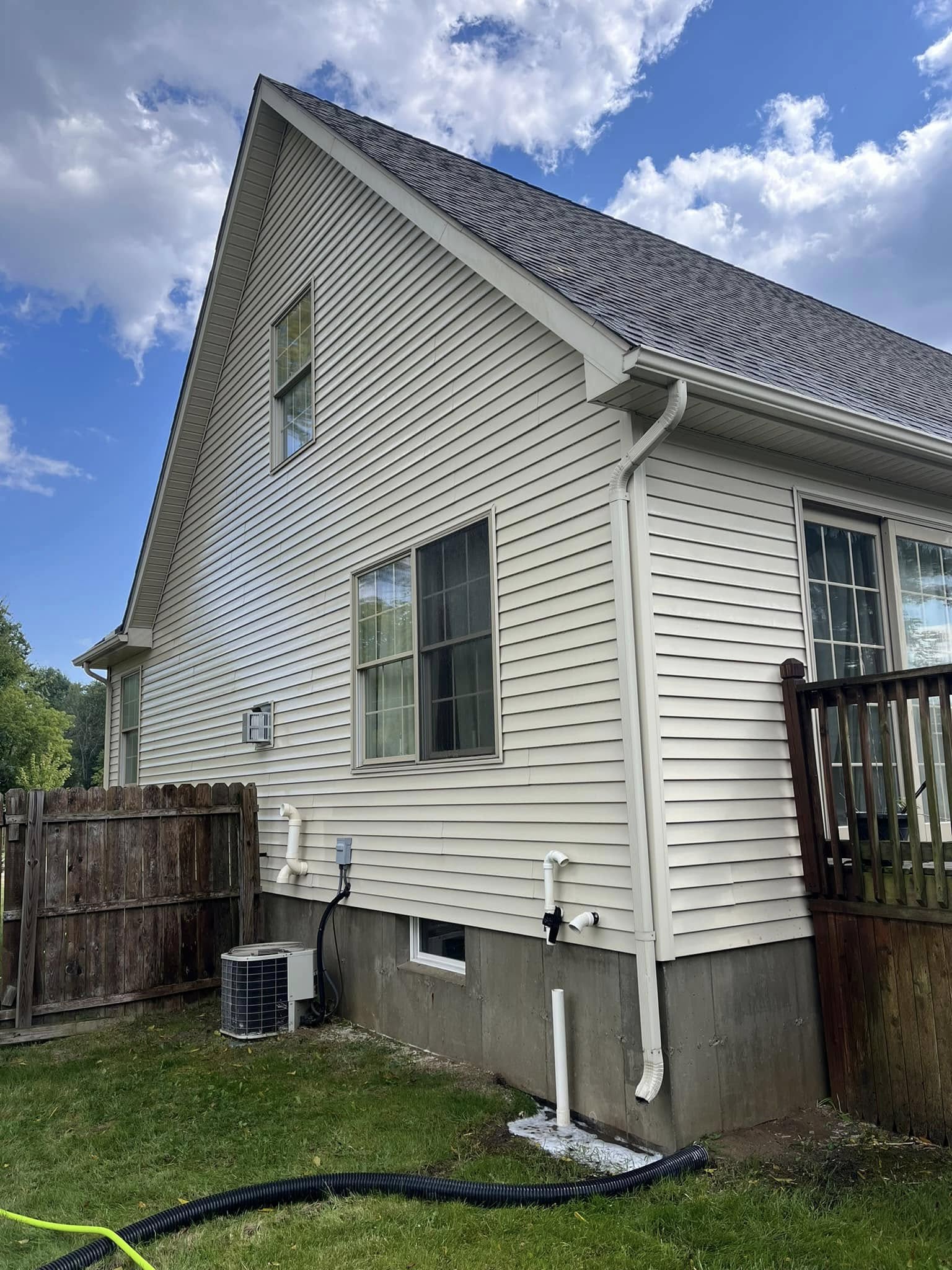 Clean house after power-washing